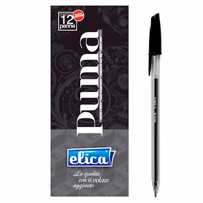 Immagine di Penna a sfera colore nero ELICA PUMA punta media mm 1