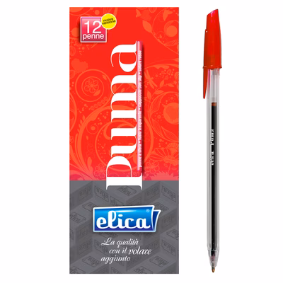 Immagine di Penna a sfera colore rosso ELICA PUMA punta media mm 1