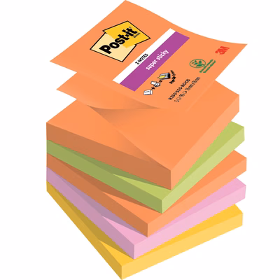 Immagine di Post-it Super Sticky Z-Notes boost R330-5SS-BOOS 90ff 76x76 mm colori assortiti