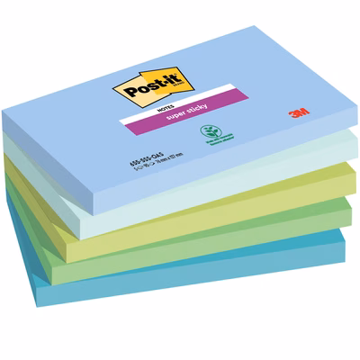 Immagine di Post-it Super Sticky 655-5SS-OAS Oasis 90ff 76x127 mm colori assortiti