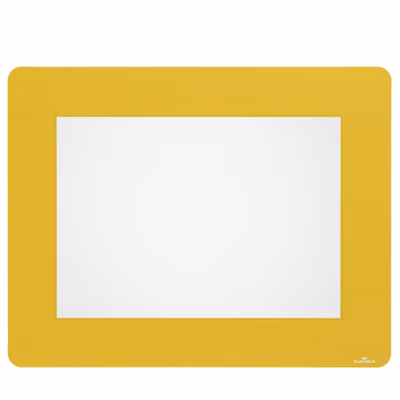 Immagine di Cornice adesiva per segnaletica orizzontale rimovibile per interno f.to A4 giallo