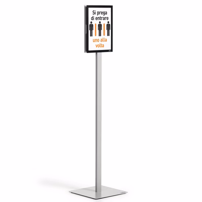 Immagine di Espositore da pavimento DURABLE INFO STAND BASIC A4 colore grigio antracite