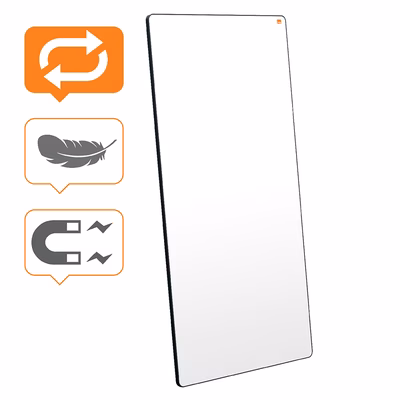 Immagine di Lavagna bianca su due lati cornice nera NOBO Move & Meet