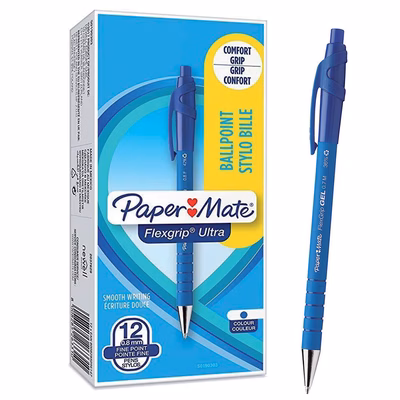Immagine di Penna ink gel a scatto colore blu PAPERMATE FLEXGRIP GEL punta fine mm 0,7