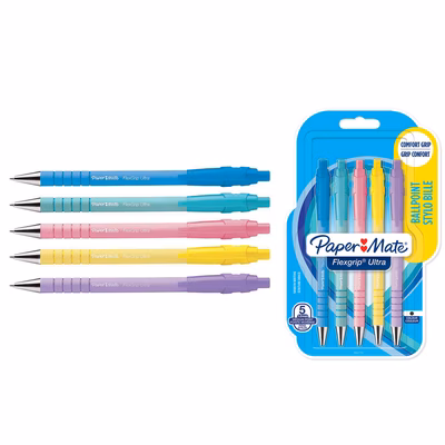 Immagine di Penna a sfera a scatto colore nero FLEXGRIP ULTRA PASTEL punta fine mm 0,7