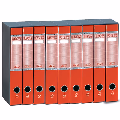 Immagine di Raccoglitore ELICA U-BOX dorso cm 5 commerciale colore rosso