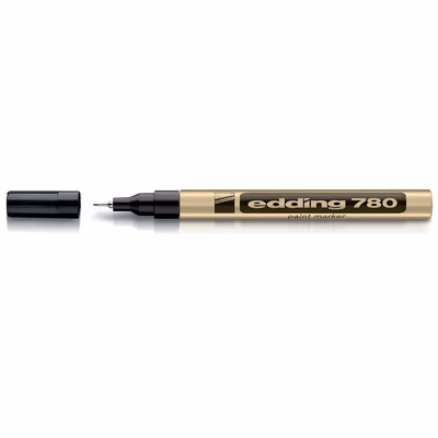Immagine di Pennarello a vernice colore nero EDDING PAINT MARKER 780 punta conica ultrafine