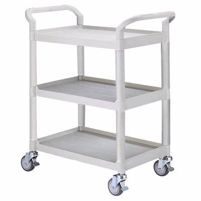 Immagine di Carrello MATADOR a 3 ripiani multifunzionale colore bianco e grigio dimensione 85X48X101 cm
