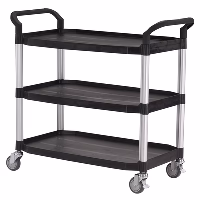 Immagine di Carrello MATADOR a 3 ripiani multifunzionale colore nero e grigio dimensione 110X52X102 cm