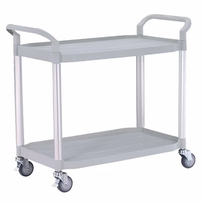 Immagine di Carrello MATADOR a 2 ripiani multifunzionale colore bianco e grigio dimensione 110X52X95 cm