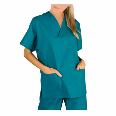 Immagine di Casacca unisex collo a v 100% cotone verde XL