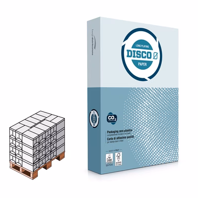 Immagine di Pallet carta bianca per fotocopie A4 g80 DISCO ZERO risma da 500 fogli (Penisola)