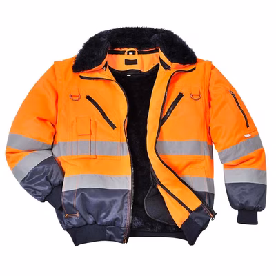 Immagine di Giacca alta visibilità 3 in 1 PORTWEST PILOT colore arancione/blu navy taglia XXXL