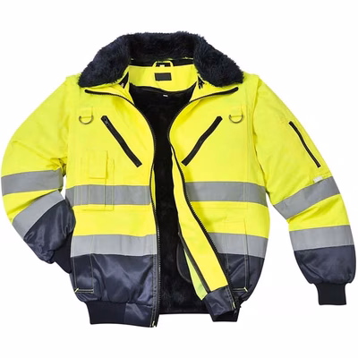 Immagine di Giacca alta visibilità 3 in 1 PORTWEST PILOT colore giallo/blu navy taglia S
