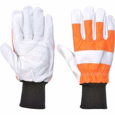 Immagine di Guanti Oak protettivo da motoseghista (Classe 0) PORTWEST A290 colore arancione taglia L - paio