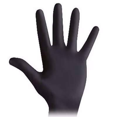 Immagine di Guanti monouso in nitrile senza polvere BERICAH Evo Chef colore nero taglia L