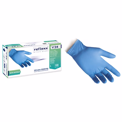 Immagine di Guanti monouso in vinile/nitrile senza polvere colore blu taglia S