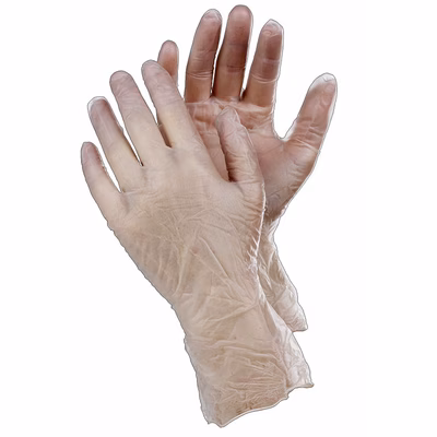 Immagine di Guanti monouso in vinile senza polvere TEGERA 825A colore trasparente taglia 7