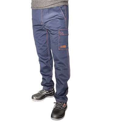 Immagine di Pantalone multitasche ELICA SAFETY PLATINO in cotone colore blu taglia S