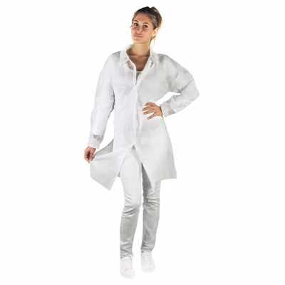 Immagine di Camice monouso da laboratorio in TNT 50g BERICAH VELCRO colore bianco taglia L