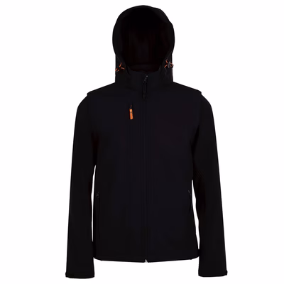 Immagine di Giacca softshell con cappuccio e maniche staccabili SOL'S TRANSFORMER colore nero taglia XXL