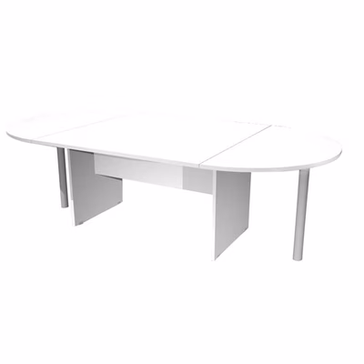 Immagine di Tavolo riunione ovale EASYSPACE cm 220x110 bianco