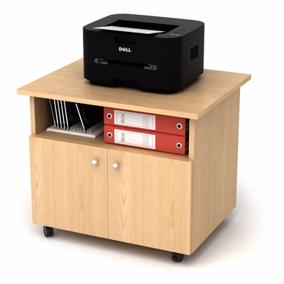 Immagine di Porta Stampante su ruote cm 68x53xH60 noce