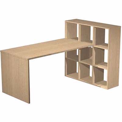 Immagine di Scrivania con libreria BRIDGE cm 169,2x104,1x103,9 rovere