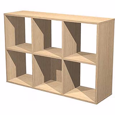 Immagine di Libreria a 6 caselle CHECKER cm 104,1x29,2x69,8 rovere