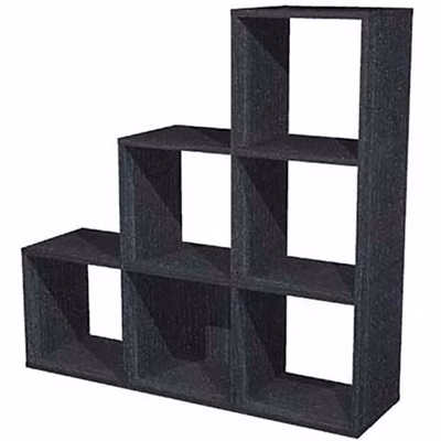 Immagine di Libreria scalare a 6 caselle CHECKER cm 104,1x29,2x103,9 nero venato