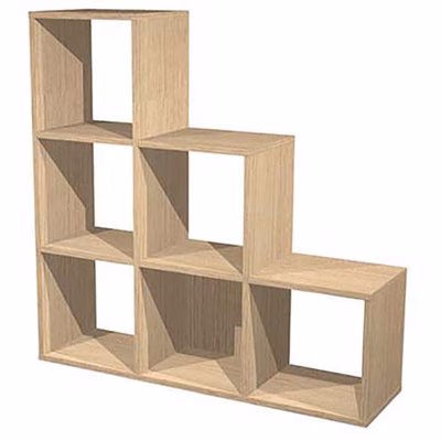 Immagine di Libreria scalare a 6 caselle CHECKER cm 104,1x29,2x103,9 rovere