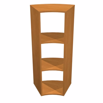 Immagine di Libreria angolare a 45° 3 caselle CHECKER noce chiaro