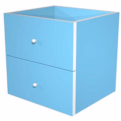 Immagine di Set 2 cassetti per libreria CHECKER cm 32,5x28,8xH32,5 azzurro