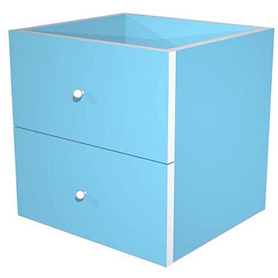 Immagine di Set 2 cassetti per libreria CHECKER cm 32,5x28,8xH32,5 azzurro