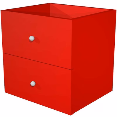 Immagine di Set 2 cassetti per libreria CHECKER cm 32,5x28,8xH32,5 rosso