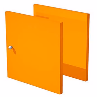 Immagine di Set 2 antine per libreria CHECKER cm 32,2x32,1 arancio