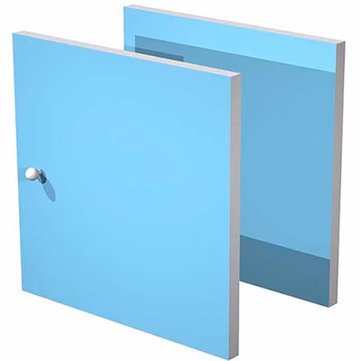 Immagine di Set 2 antine per libreria CHECKER cm 32,2x32,1 azzurro