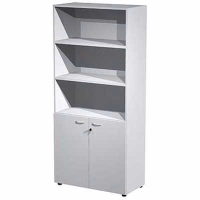 Immagine di Libreria c/ante battenti basse GUIT cm 90x46x200 grigio