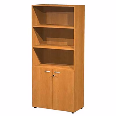 Immagine di Libreria c/ante battenti basse GUIT cm 90x46x200 noce chiaro