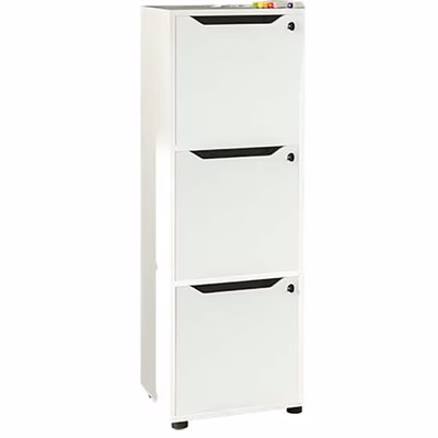 Immagine di Mobile MAILBOX 3 caselle cm 41x40x121,6 struttura bianca ante bianche