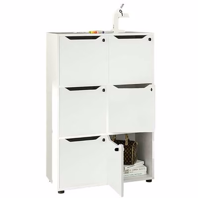 Immagine di Mobile MAILBOX 6 caselle cm 80x40x121,6 struttura bianca ante bianche