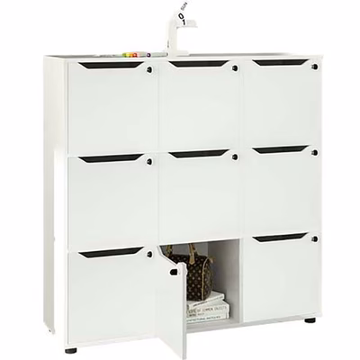 Immagine di Mobile MAILBOX 9 caselle cm 119x40x121,6 struttura bianca ante bianche