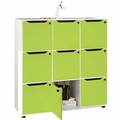 Immagine di Mobile MAILBOX 9 caselle cm 119x40x121,6 struttura bianca ante verdi
