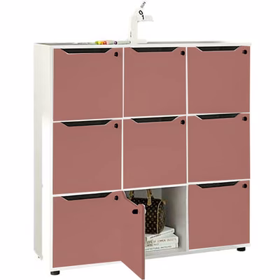 Immagine di Mobile MAILBOX 9 caselle cm 119x40x121,6 struttura bianca ante viola scarlatto