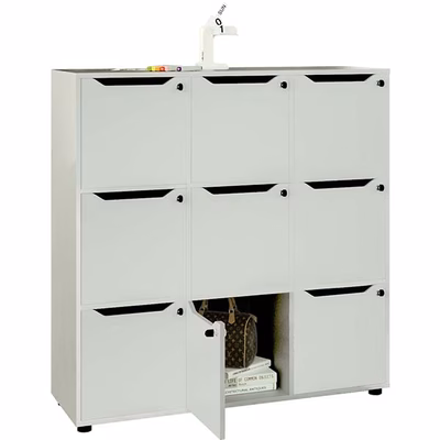 Immagine di Mobile MAILBOX 9 caselle cm 119x40x121,6 struttura grigio alluminio ante grigio alluminio