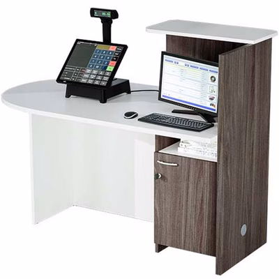 Immagine di Bancone TELLER lato sinistro bianco/frassino