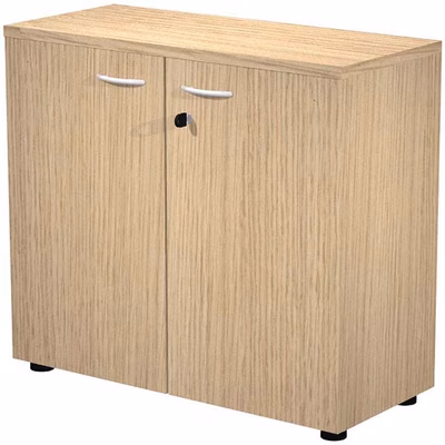 Immagine di Libreria bassa c/ante battenti WORK cm 90x46x85 rovere chiaro