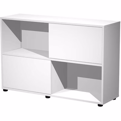Immagine di Libreria TETRIS 2 ante cm 120x35,5x79 struttura bianco cera ante bianco cera