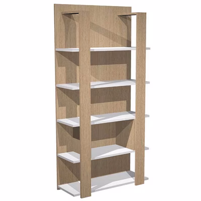 Immagine di Libreria 15110 cm 100x38,6x198 finitura frassino toscano/bianco