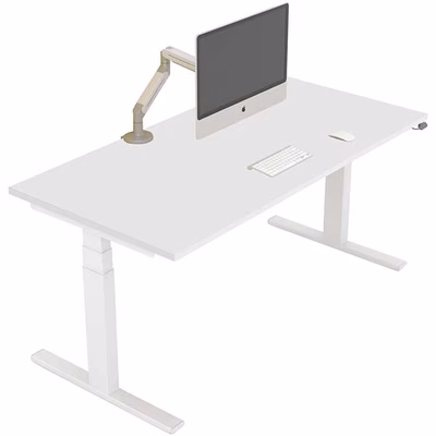 Immagine di Tavolo elettrico telescopico regolabile in altezza LEVEL cm 120x80xH70/120 bianco